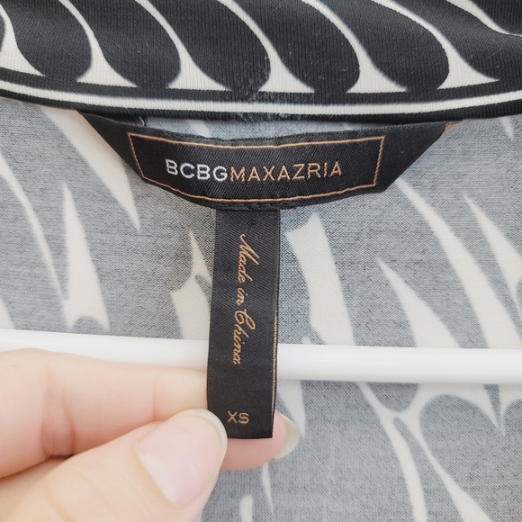 BCBGMaxAzria Black & White Combo Jersey Knit Dress Women's Size XS - Picture 11 of 14